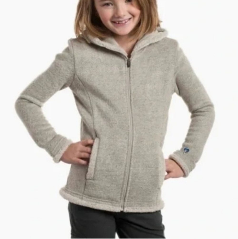 Kuhl Girls Apres Zip Up Sherpa Hoodie Jacket Size XL 14